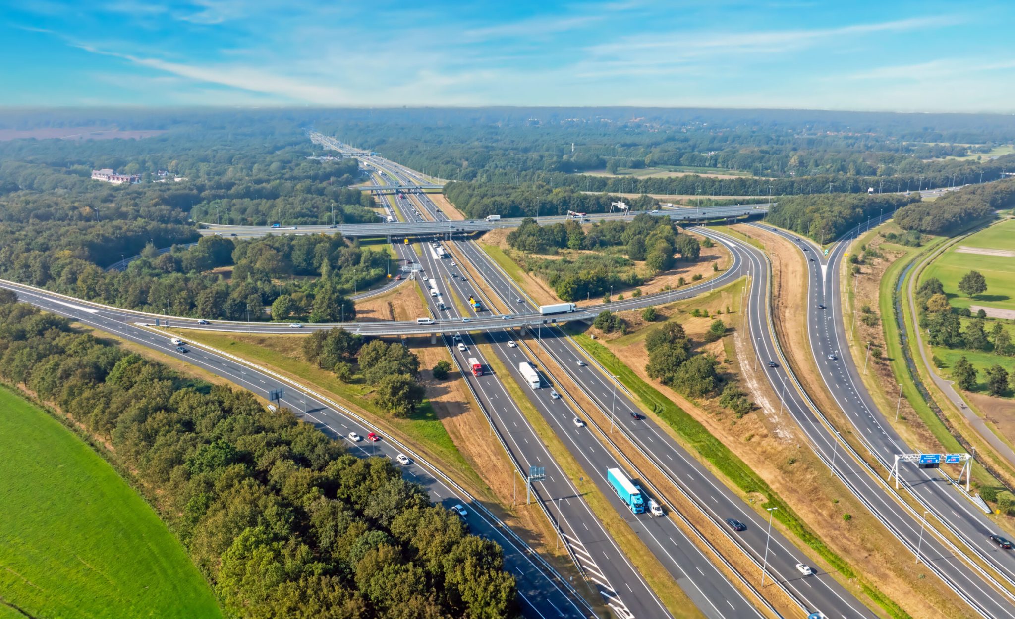Aerial from junction Eemnes near Utrecht in the Netherlands Aerial from junction Eemnes near Utrecht in the Netherlands